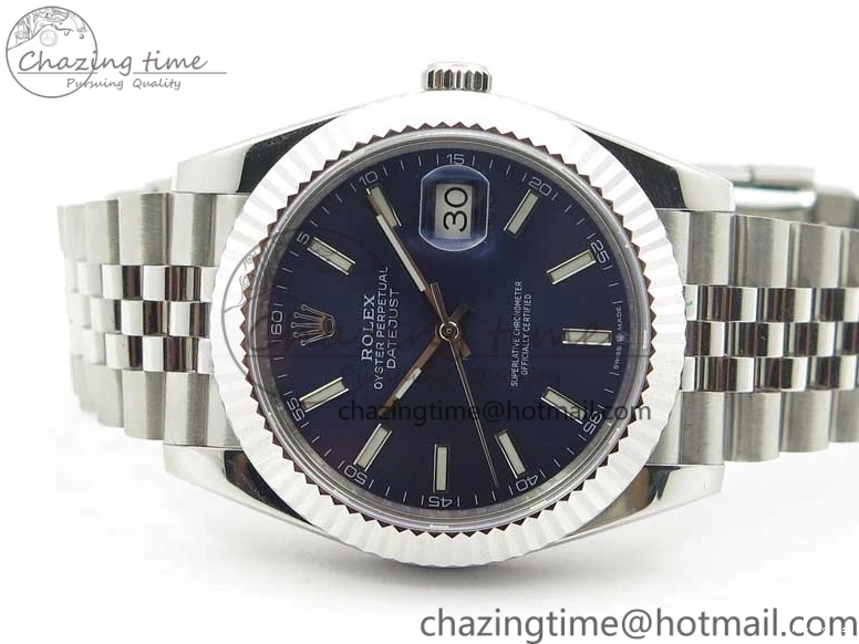 1228 WrinkleFree DateJust 41mm 126334 SS BP Maker 1:1 Best Edition New Version Blue Dial on Jubilee Bracelet 3075